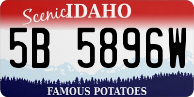 ID license plate 5B5896W
