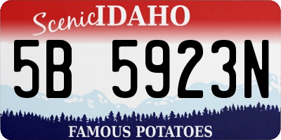 ID license plate 5B5923N