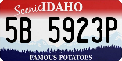 ID license plate 5B5923P