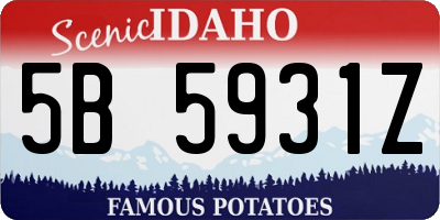 ID license plate 5B5931Z