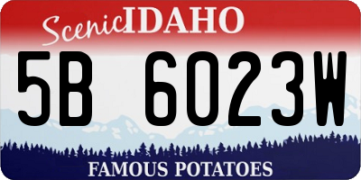 ID license plate 5B6023W