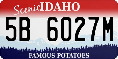 ID license plate 5B6027M