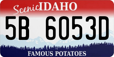 ID license plate 5B6053D