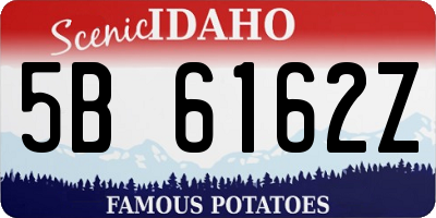 ID license plate 5B6162Z