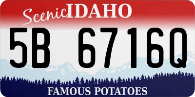 ID license plate 5B6716Q