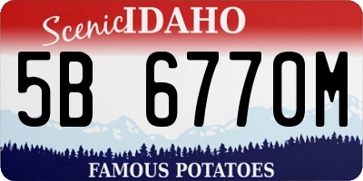 ID license plate 5B6770M