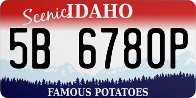 ID license plate 5B6780P