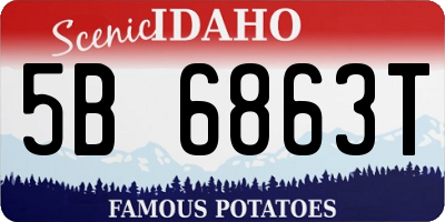 ID license plate 5B6863T