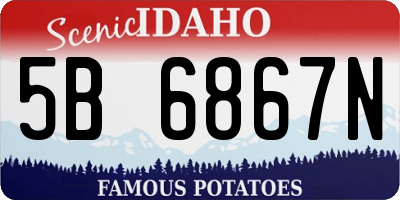 ID license plate 5B6867N