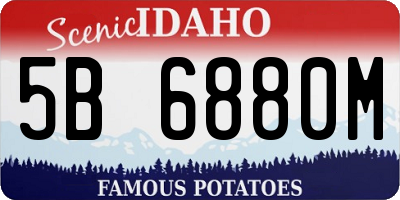 ID license plate 5B6880M