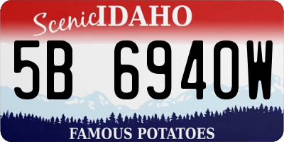 ID license plate 5B6940W