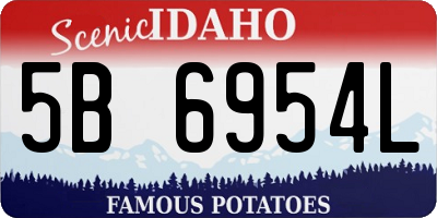 ID license plate 5B6954L