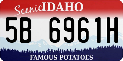ID license plate 5B6961H