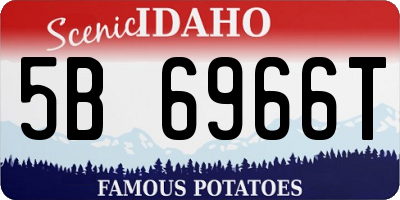 ID license plate 5B6966T