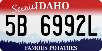 ID license plate 5B6992L