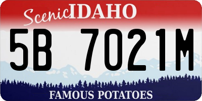 ID license plate 5B7021M