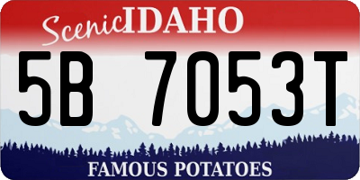 ID license plate 5B7053T