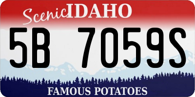 ID license plate 5B7059S