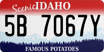 ID license plate 5B7067Y