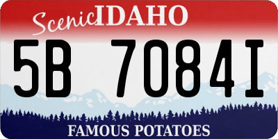ID license plate 5B7084I