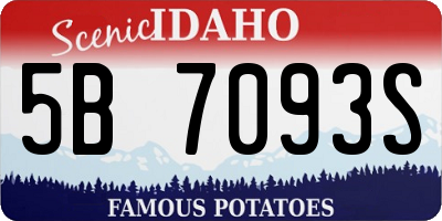 ID license plate 5B7093S