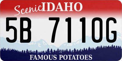 ID license plate 5B7110G