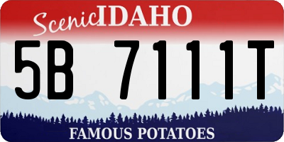 ID license plate 5B7111T