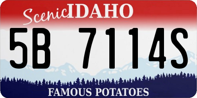 ID license plate 5B7114S