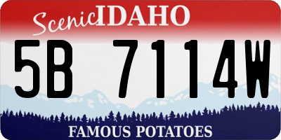 ID license plate 5B7114W