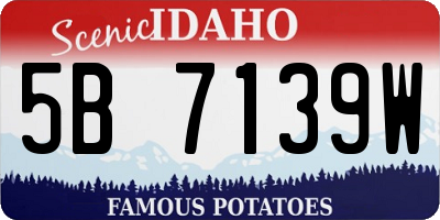 ID license plate 5B7139W