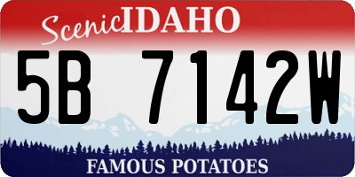 ID license plate 5B7142W