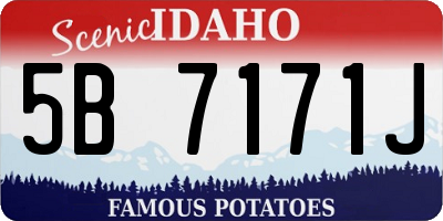 ID license plate 5B7171J