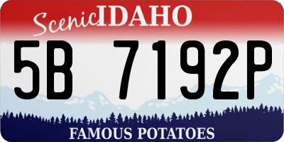 ID license plate 5B7192P