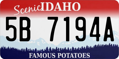 ID license plate 5B7194A