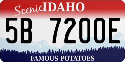 ID license plate 5B7200E