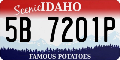 ID license plate 5B7201P
