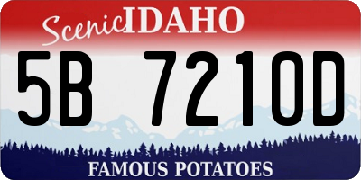 ID license plate 5B7210D