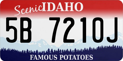 ID license plate 5B7210J