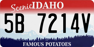 ID license plate 5B7214V