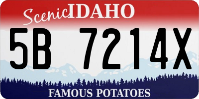 ID license plate 5B7214X