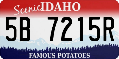 ID license plate 5B7215R
