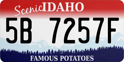 ID license plate 5B7257F