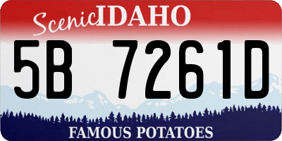 ID license plate 5B7261D