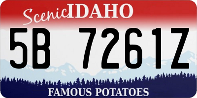 ID license plate 5B7261Z