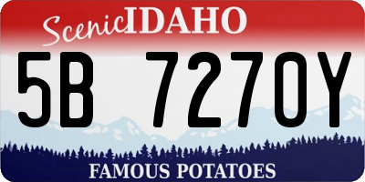 ID license plate 5B7270Y