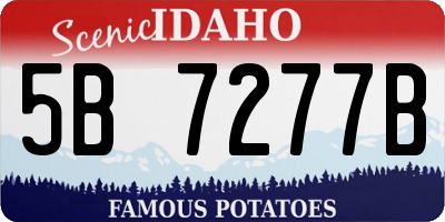 ID license plate 5B7277B