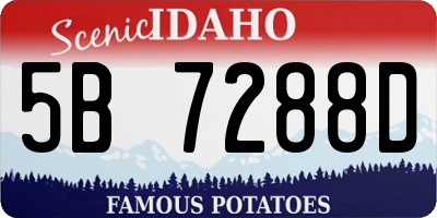 ID license plate 5B7288D