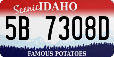 ID license plate 5B7308D