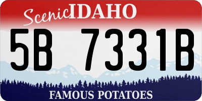 ID license plate 5B7331B