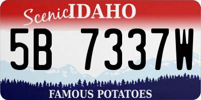 ID license plate 5B7337W